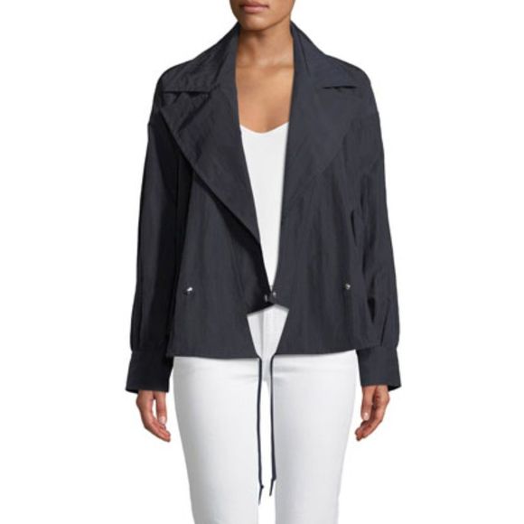 GREY JASON WU Techno-Taffeta Trench Jacket in‎ Navy NWOT Sz 4 - Picture 1 of 5